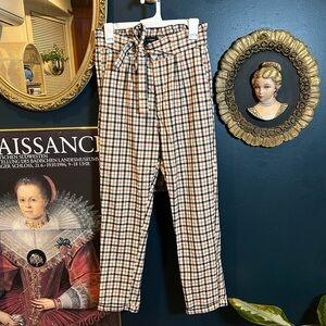 Almost Famous plaid paper waist bag pants